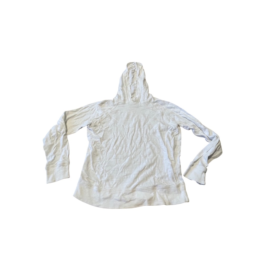 Faherty Brand Womens XS White 100% Organic Cotton Slub Knit Pullover Hoodie